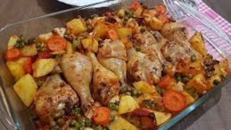 Fırında Sebzeli Tavuk